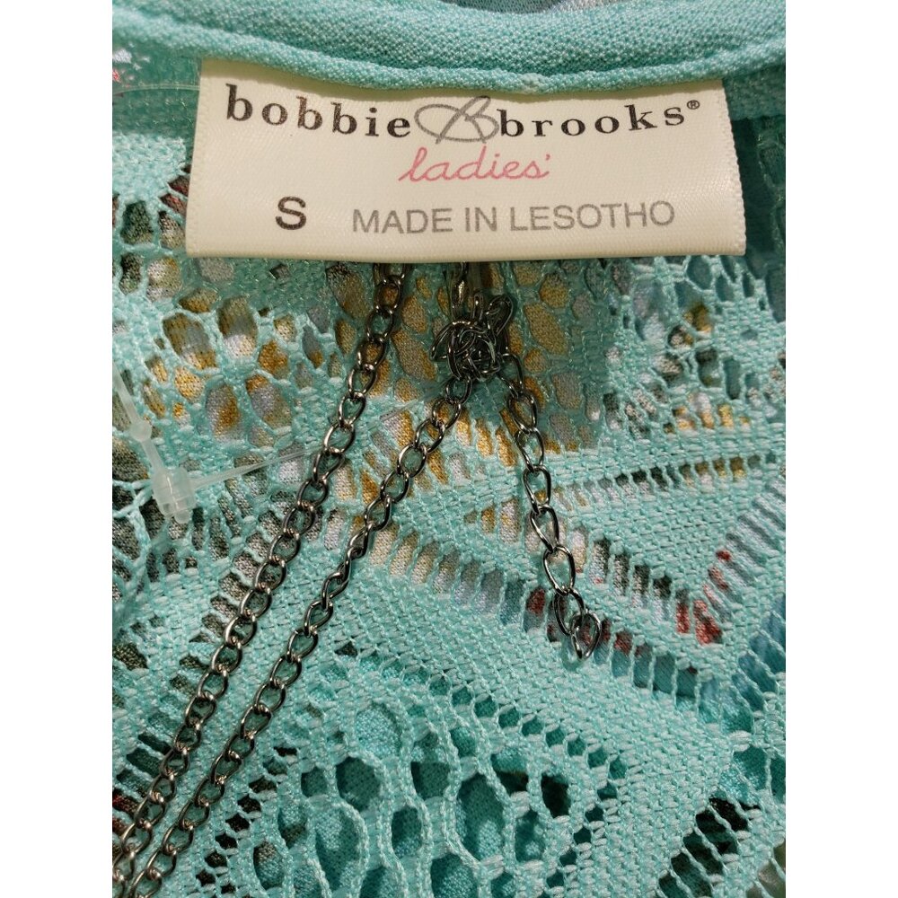 Bobbie Brooks Womens S Top Floral Necklace Crochet Back Boho Chic Cottagecore - Picture 10 of 11